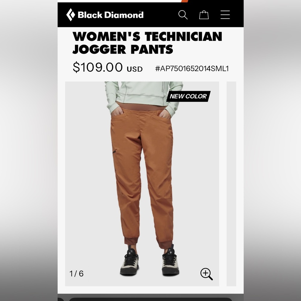 Black Diamond Women's Technician Jogger Pants- Moab Brown